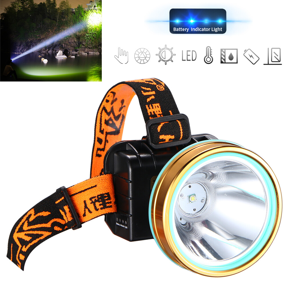 Waterproof Head Torch/Headlight LED USB Rechargeable Super Bright Work Headlamp