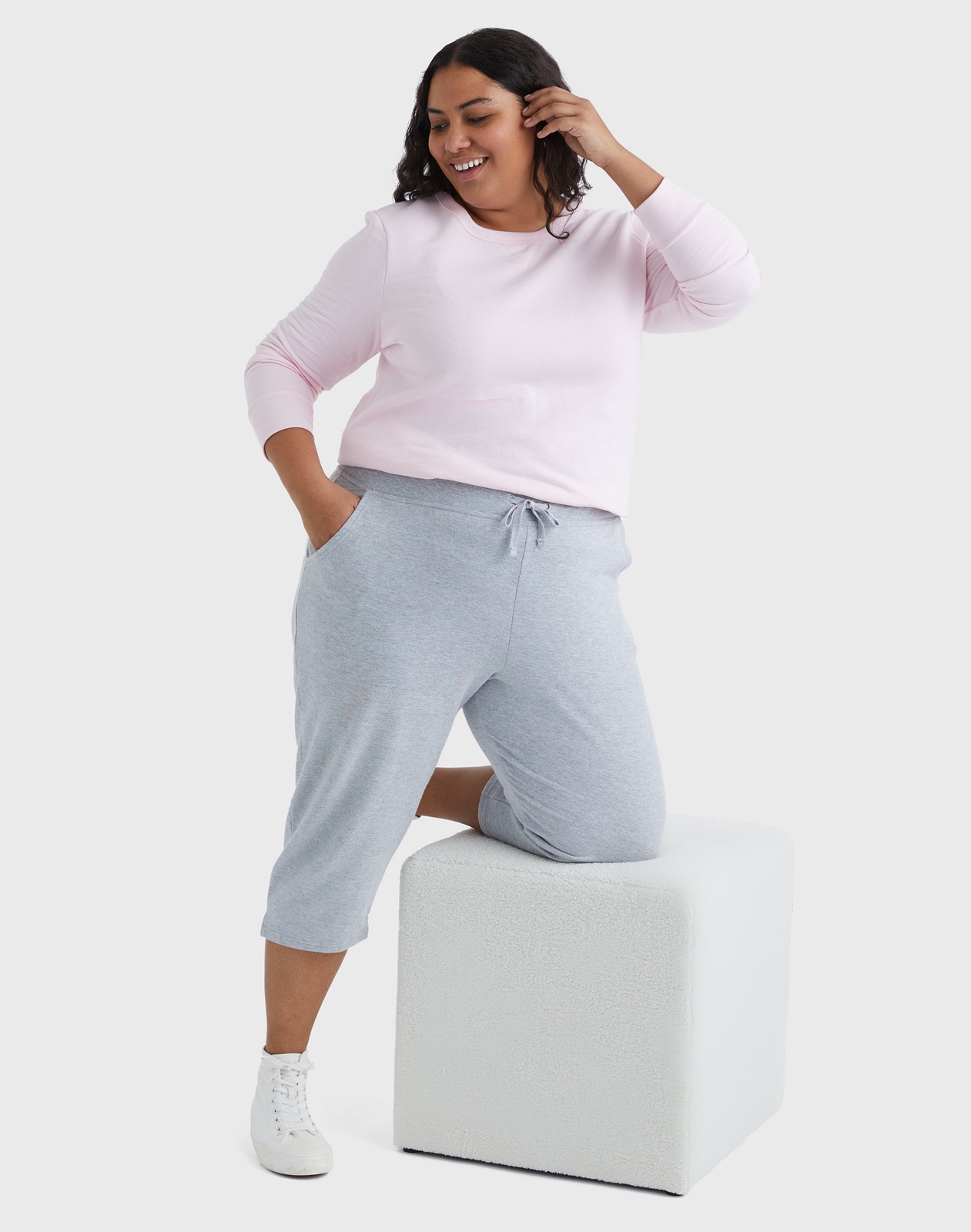 Just My Size Capri French Terry Womens Plus Your Choice 4 Colors & sz 1x to 5x