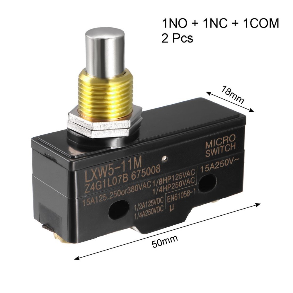 2PCS LXW5-11M 1NO + 1NC Panel Mount Snap Button Type Micro Limit Switches