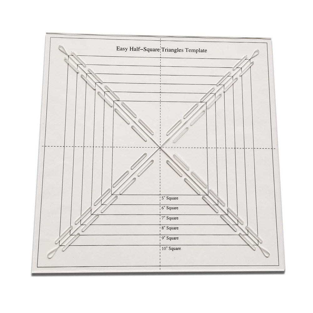 Easy Half-Square Triangles Quilting Rulers and Template for Accurate Patchwork