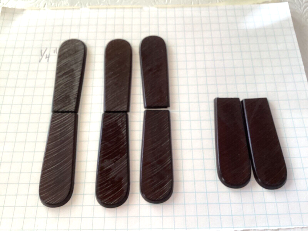 5 Sets, 2-1/2" Brown Plastic? Knife Scales