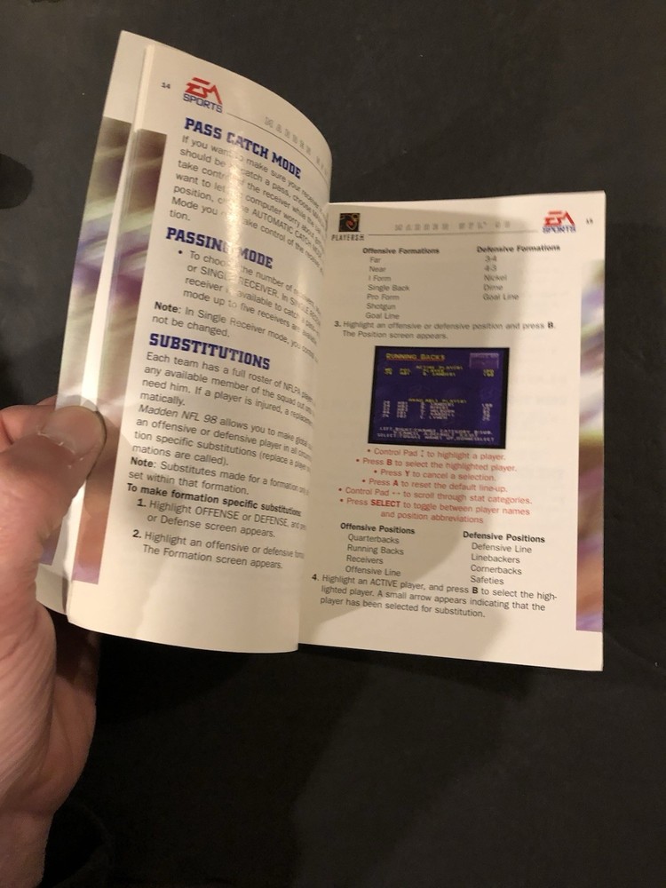 Madden 98 snes Manual only