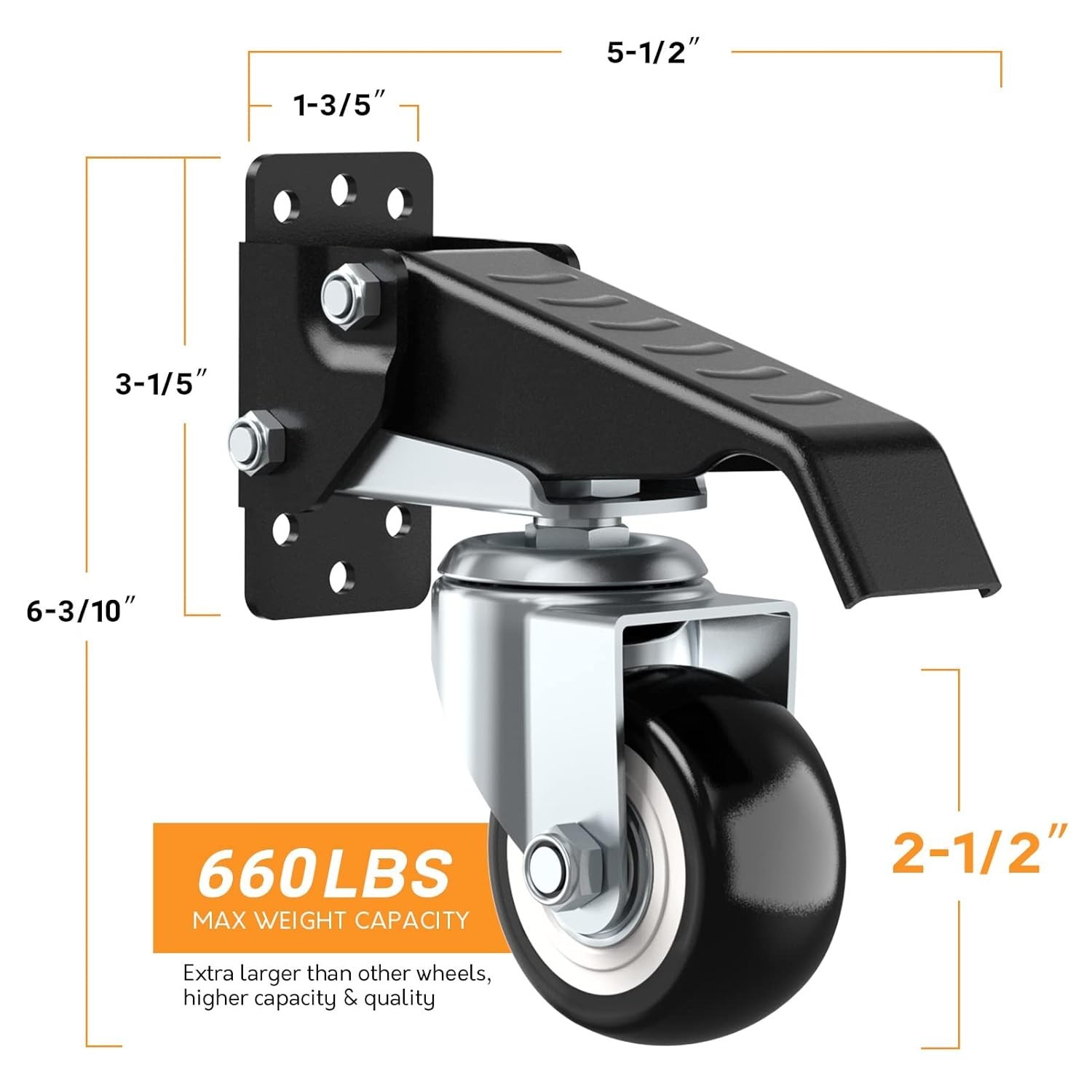 4 Pack Workbench Caster Kit Capacity Heavy Duty Retractable Casters Wheels