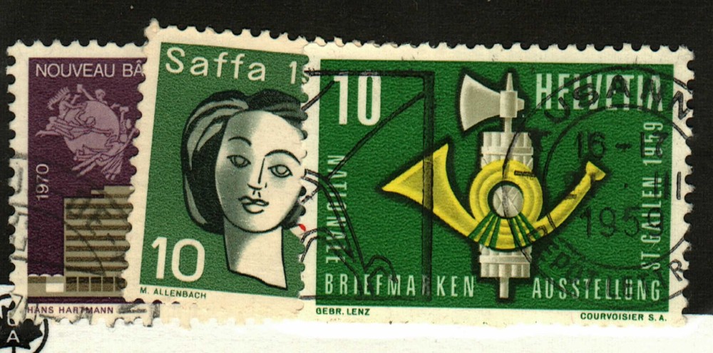 Switzerland #366, 370, 514 used