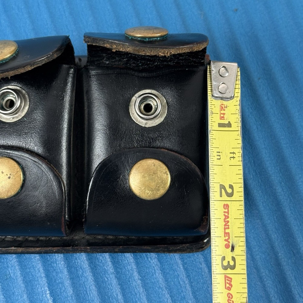 Jay Pee Double 38 Spl. 357 Ammo Dump Snap Pouch Black Leather