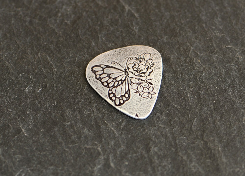 Handmade Sterling Silver Butterfly Guitar Pick: Playable Plectrum
