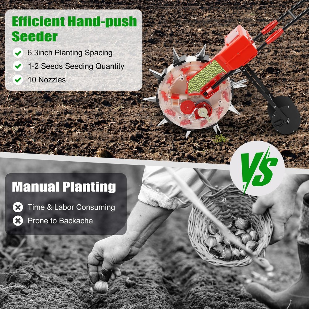 Hand Push Seeder 10 Nozzles Equidistant Quantitative for Soy Peanut Corn Cotton