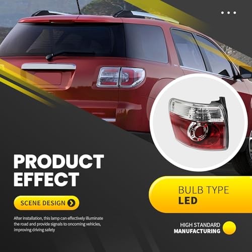 Left Tail Light Assembly W/Bulbs Compatible with 2007-2012 Acadia Driver Side