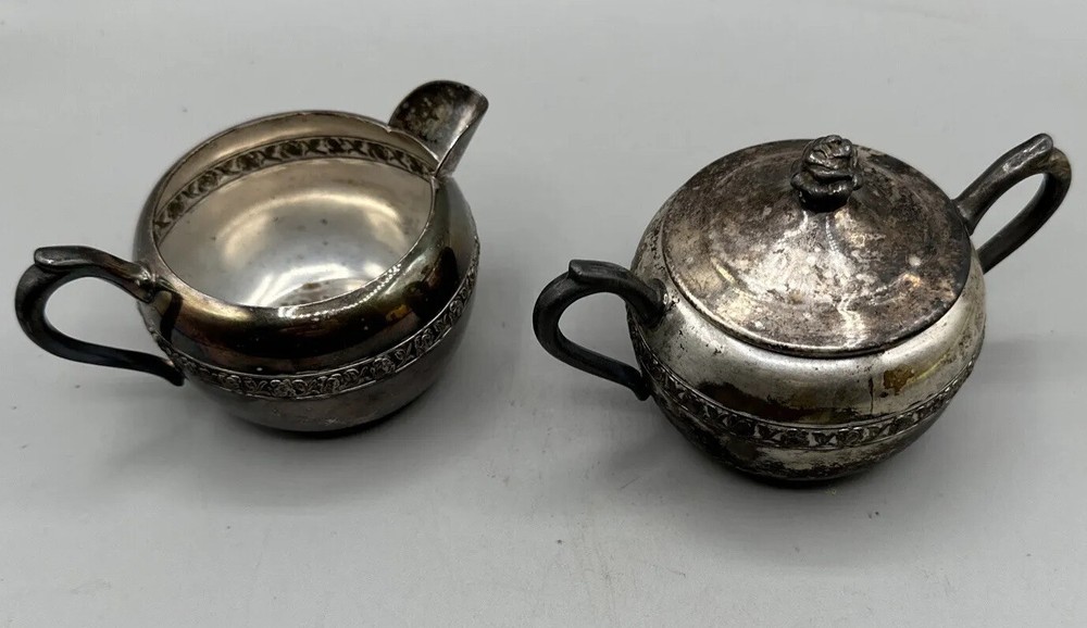 Silver-plated FB  Rogers Cream and Sugar Set Vintage
