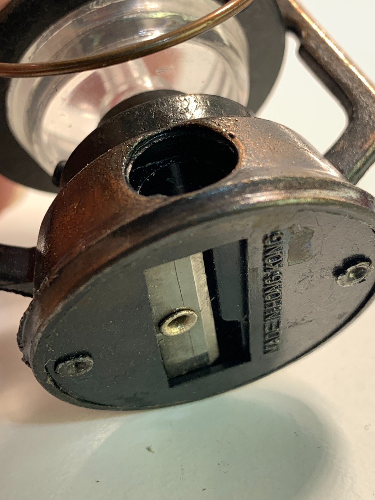 Vintage Die-Cast Pencil Sharpener Kerosine Oil Lantern With Box PSE