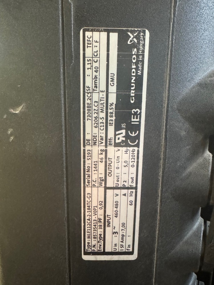 (2) GRUNDFOS 5 HP Vertical Pumps