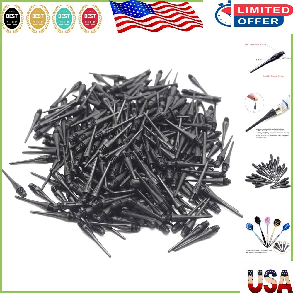 High-Quality 300 Pack Soft Dart Tips - 2BA Compatible for Easy Replacement