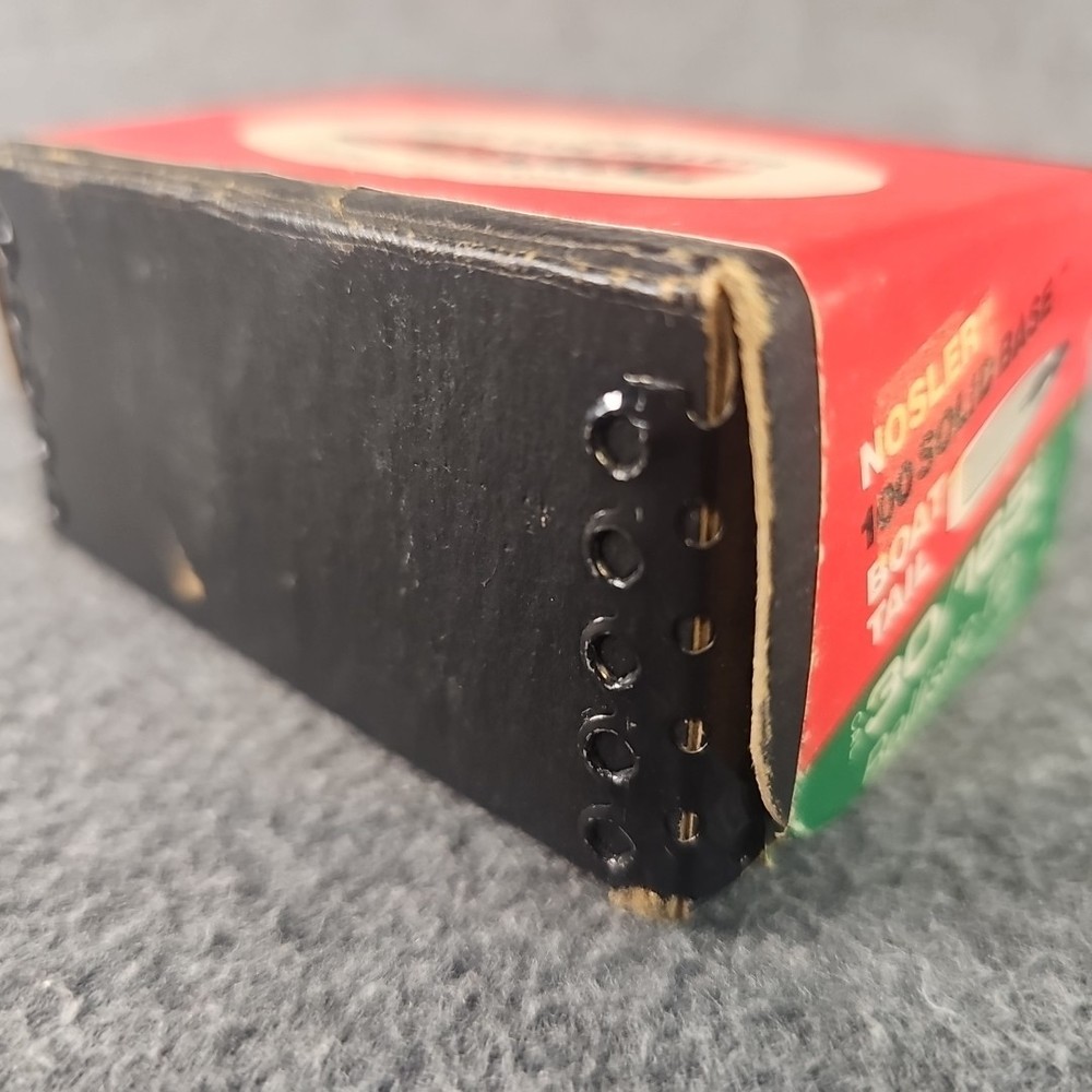 Vintage Empty box Nosler .30 Caliber (.308) 165 Grain Solid Base bullets