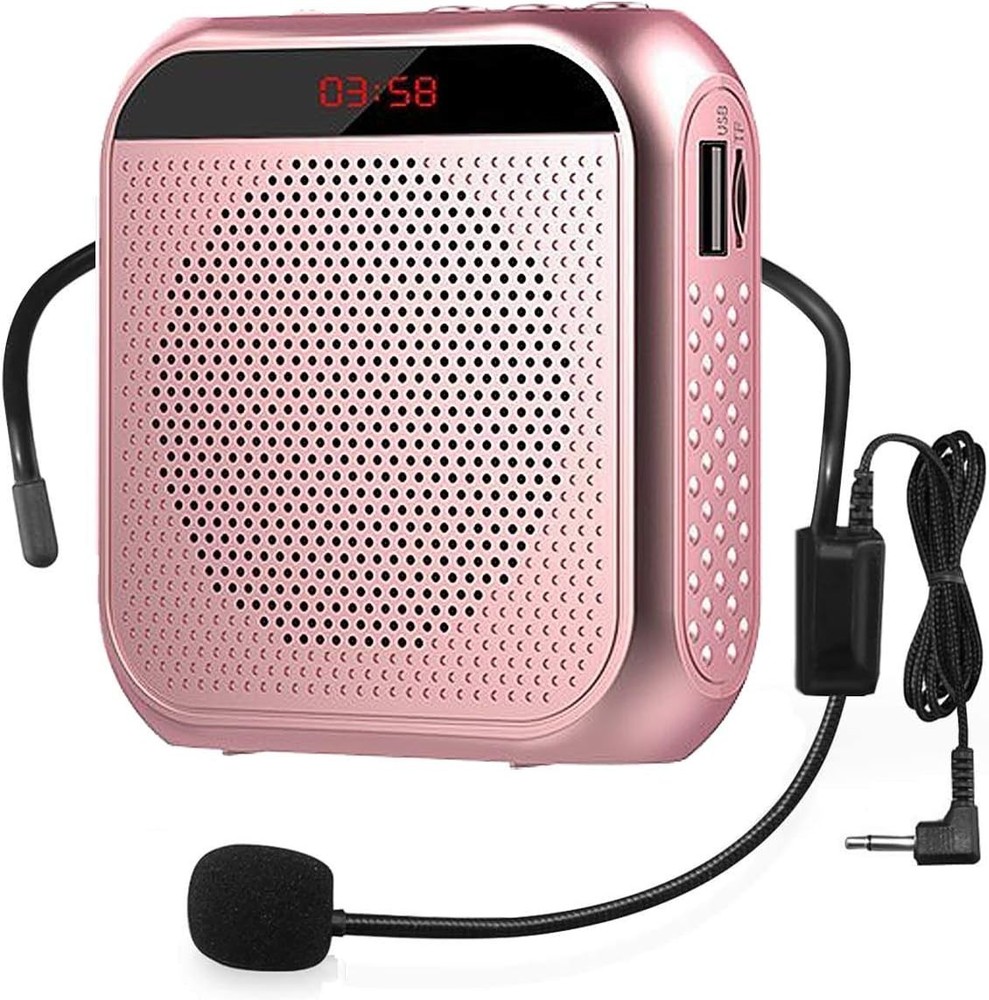 Portable Voice Amplifier with Wired Microphone Headset Rechargeable PA System...