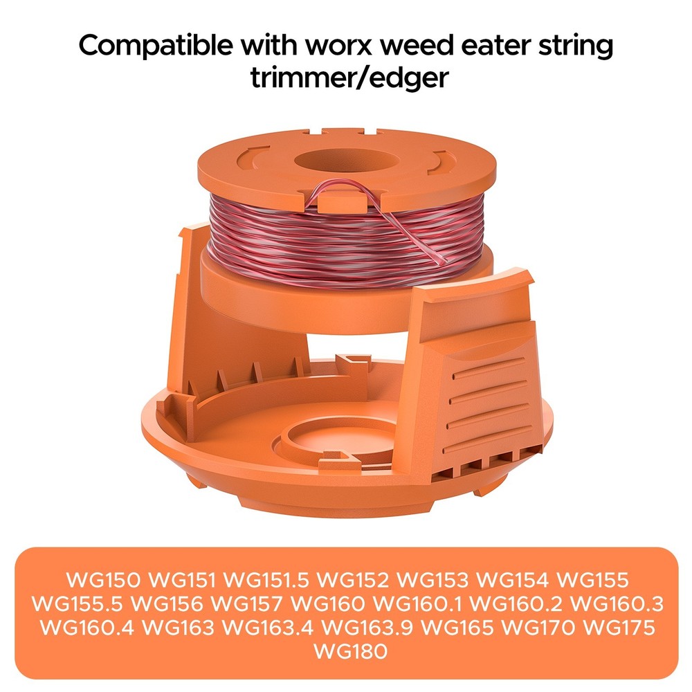 16Pcs+4Cap Trimmer String Compatible with Worx Weed Eater, Autofeed Replaceme