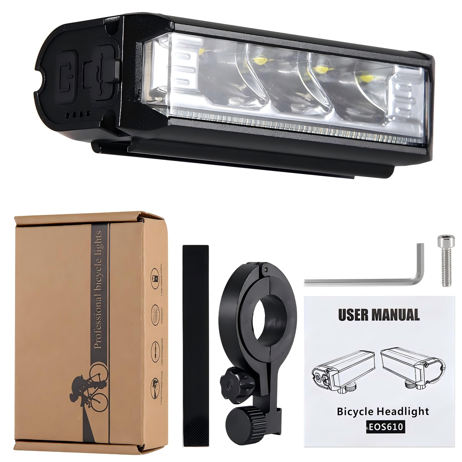 Super Bright LED Bike Light USB Rechargeable Bicycle Front Headlight Waterproof