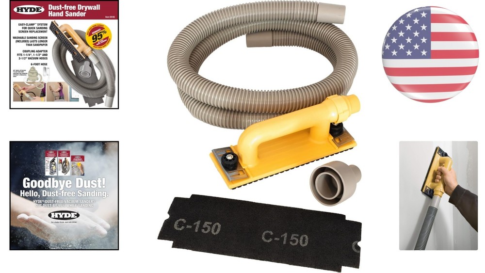 Efficient Dust-Free Drywall Sander with Adjustable 6' Hose - Protects Your Space