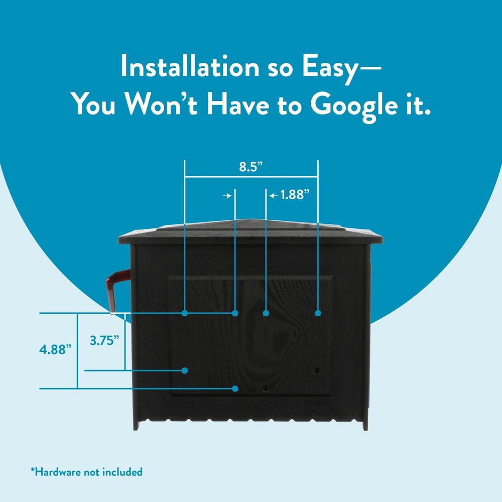 Architectural Mailboxes MailSafe™ Locking, Wall-Mounted Mailbox Medium, Black