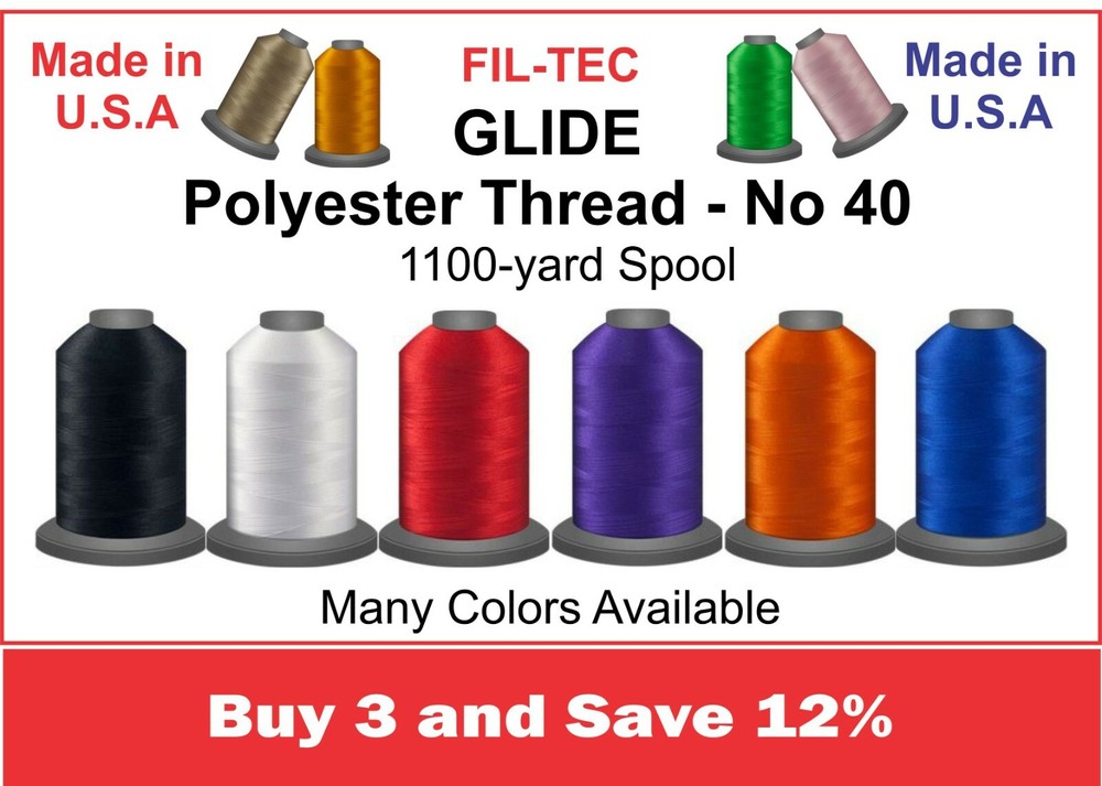 Fil-Tec,  Glide Polyester No 40 Thread, 1100 Yd Spool
