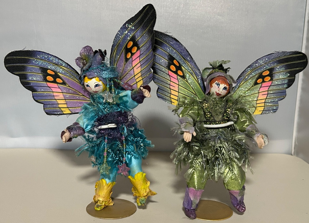 Two Handmade Fairy figures Signed Pippen