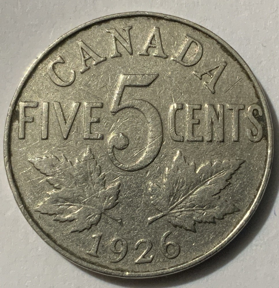 1926 CANADA 5 CENTS FAR 6