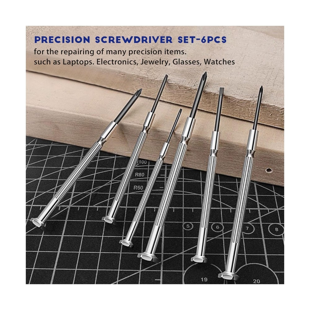 NINDEJIN 6PCS Precision Screwdriver Set, Flathead & Phillips Screw ... Fast Ship