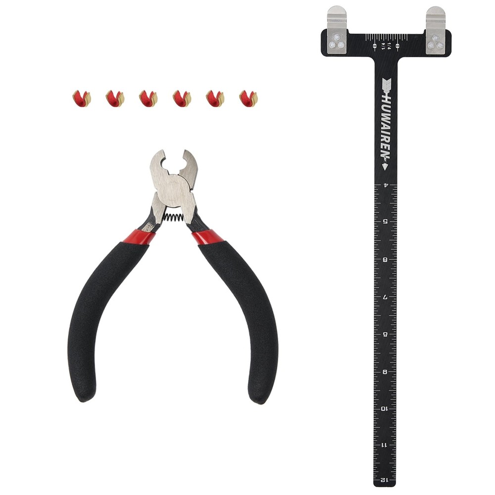 Nock & D-Loop Pliers T Bow Square Brass Nocks Point Bow Tuning Kit-Bow String