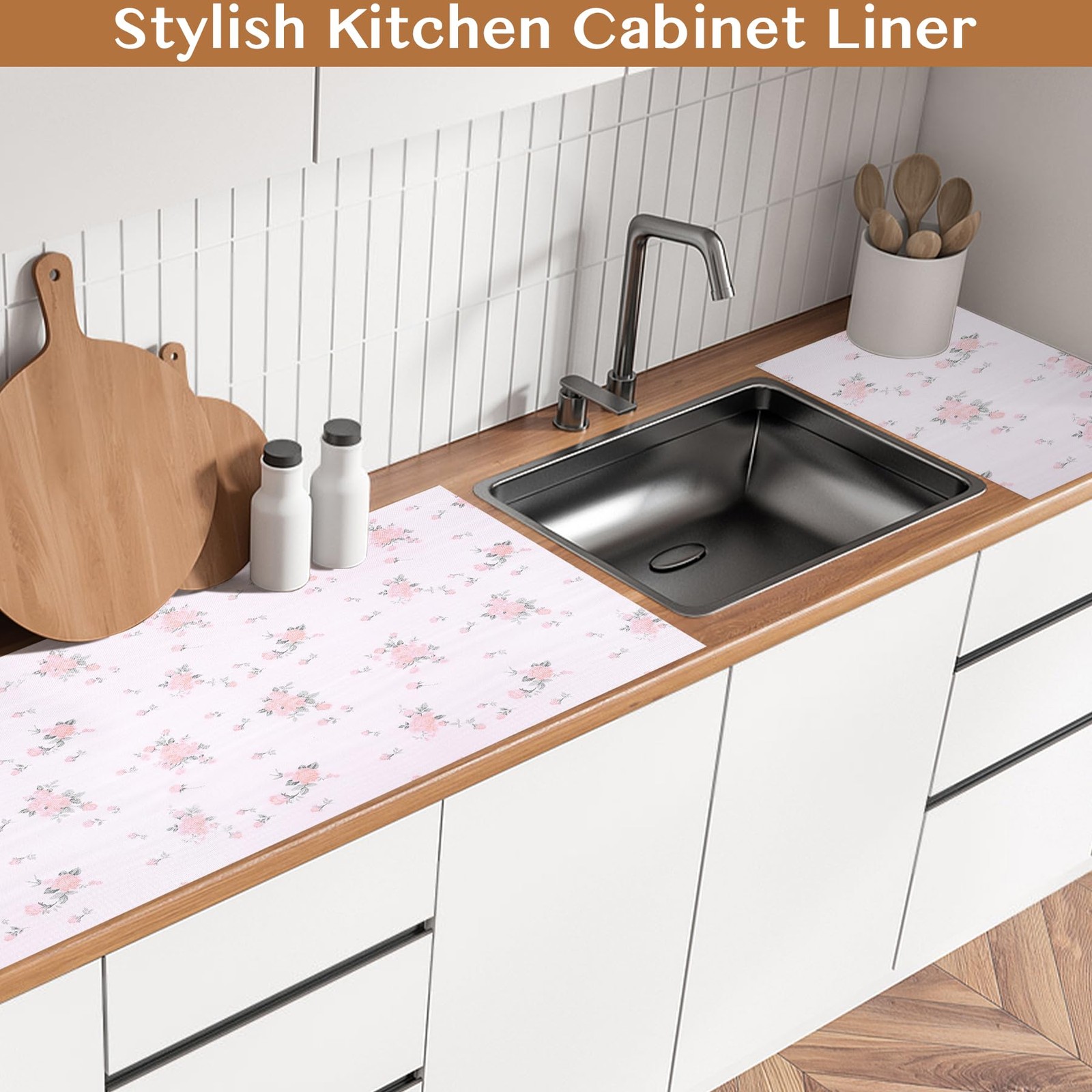 Non-Adhesive Shelf and Drawer Liner for Kitchen Cabinets, 12 in x 10FT Strong...