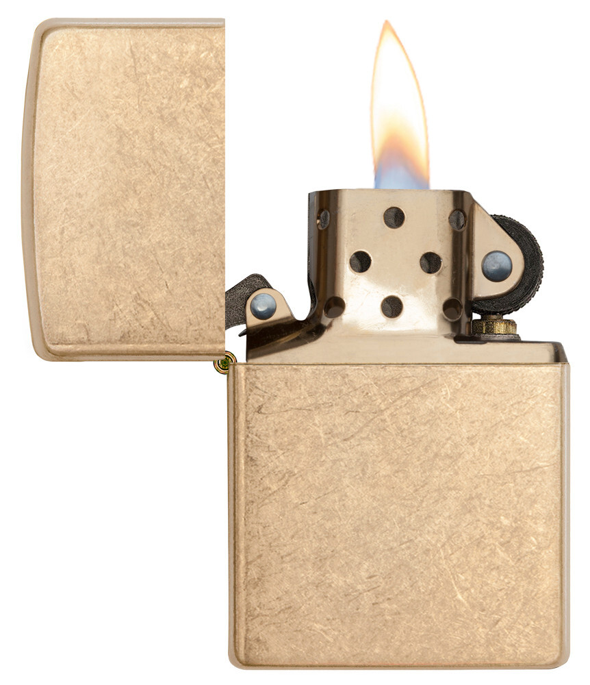 Zippo Armor Tumbled Brass Windproof Pocket Lighter, 28496