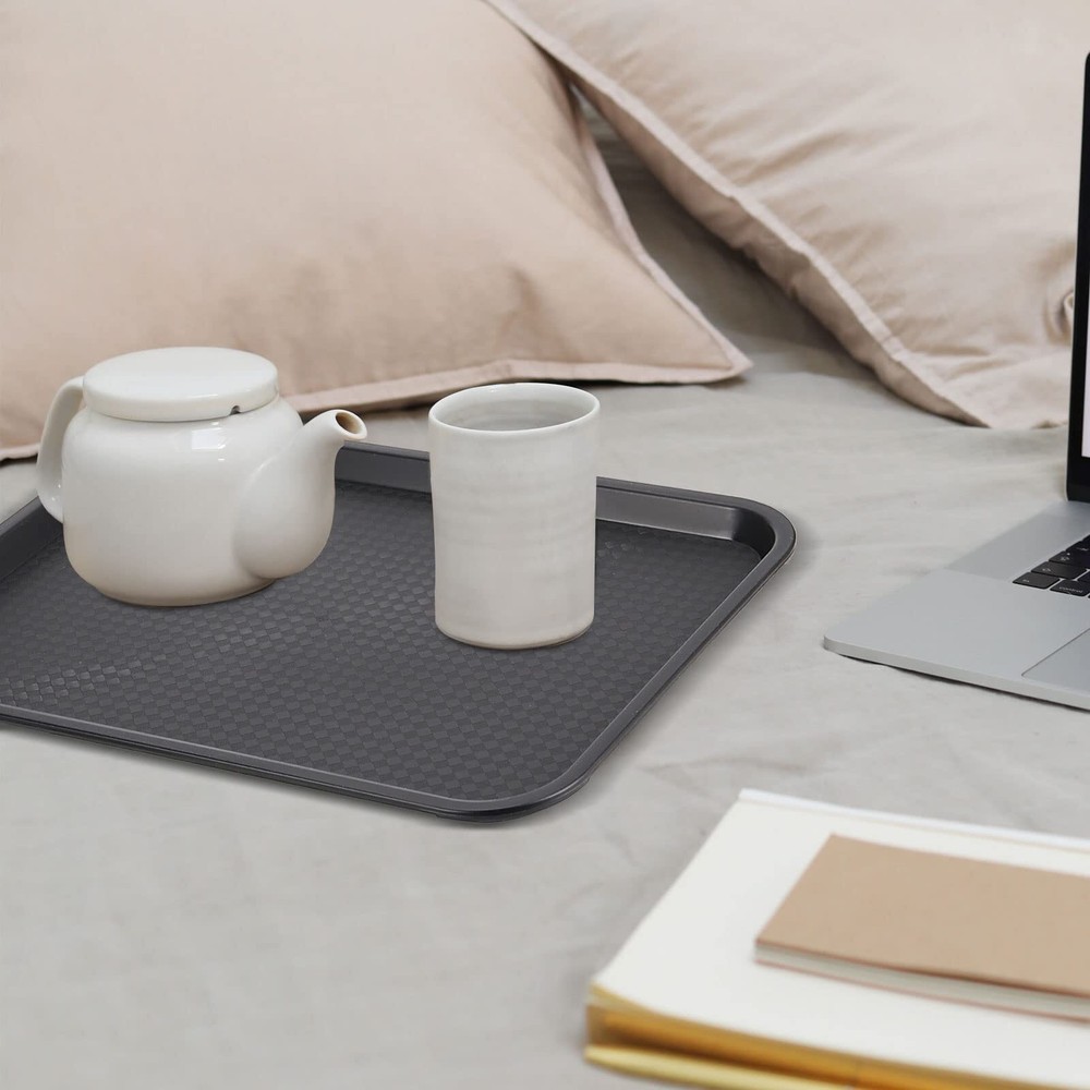 14 x 10 Inch Plastic Fast Food Tray, Rectangular Plastic Cafeteria Trays 15 PCS