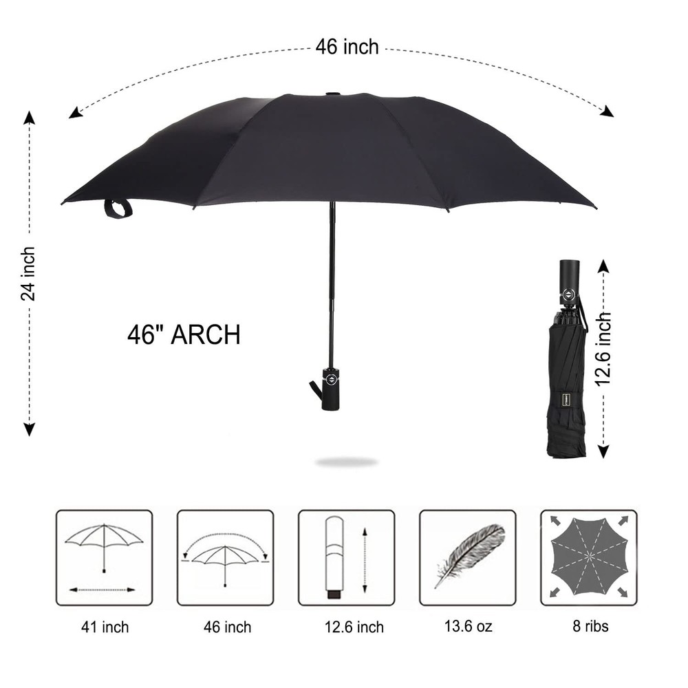 Compact Reverse Folding Umbrella Auto Windproof Travel Umbrella