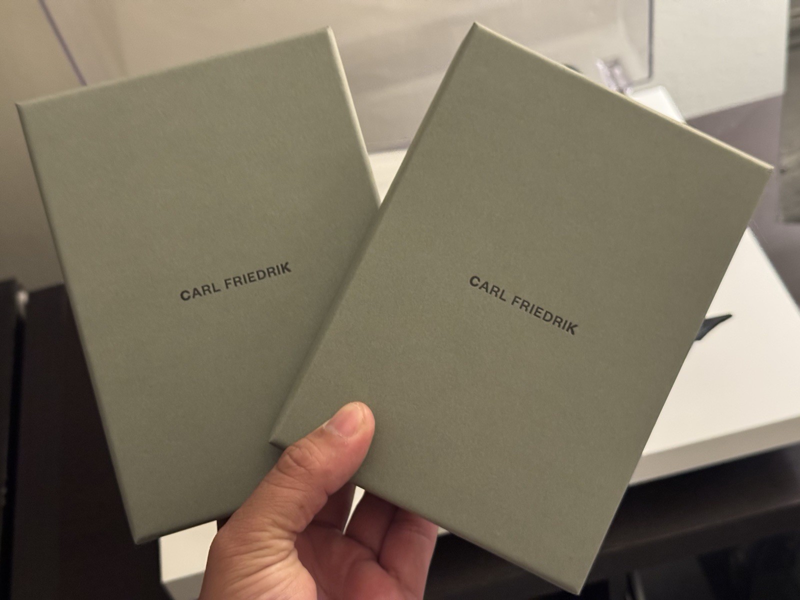 Bundle x2 Carl Friedrik Chocolate Luggage Tag New Vachetta Leather Smooth Luxury