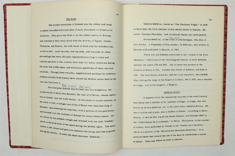 Shields Family History Book