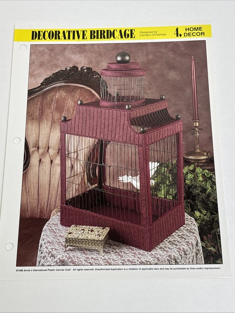 Decorative Birdcage Annie's Attic Plastic Canvas Pattern Page