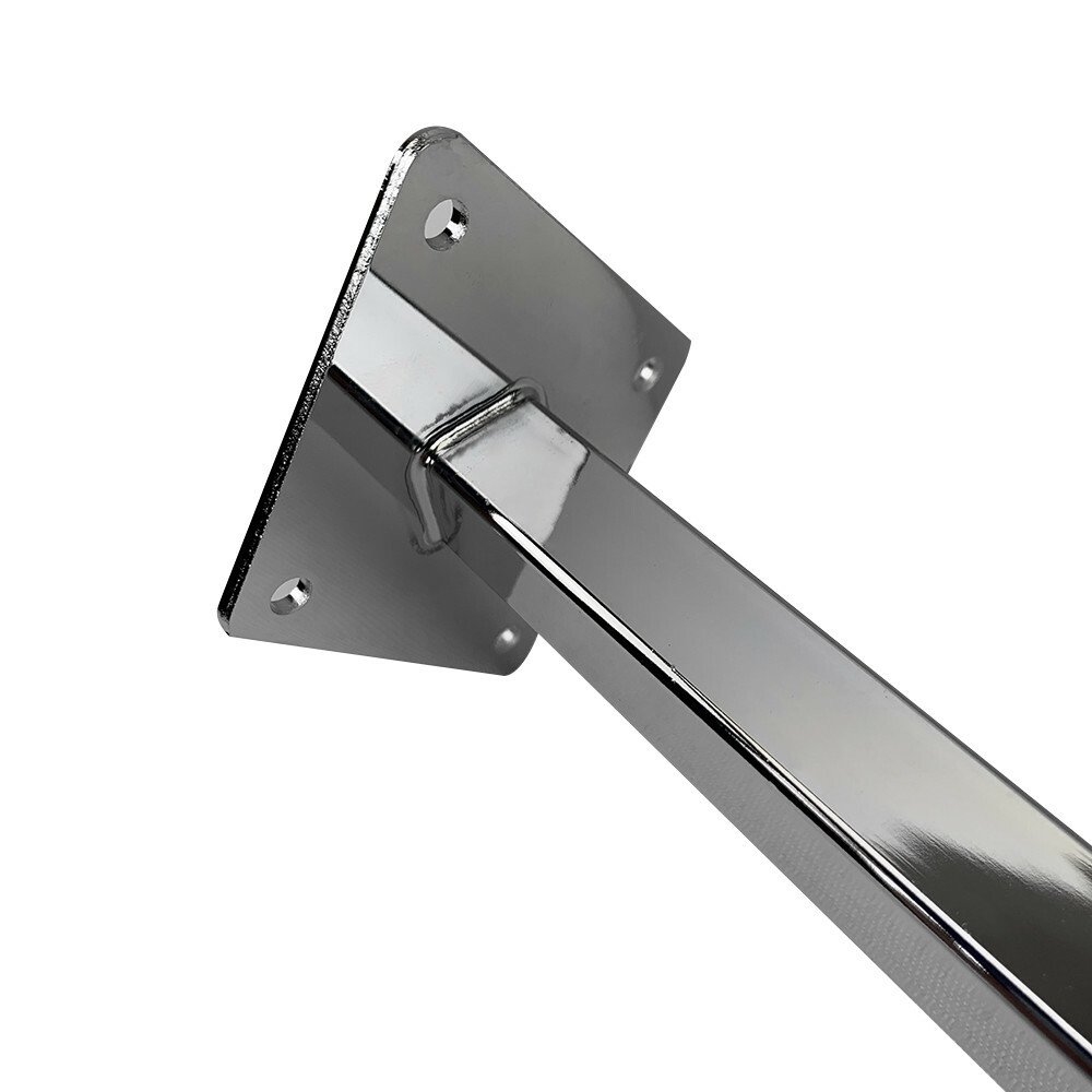12" Chrome Single Ball Waterfall Hook Wall Mount System Square Tubing 4 Pc Set