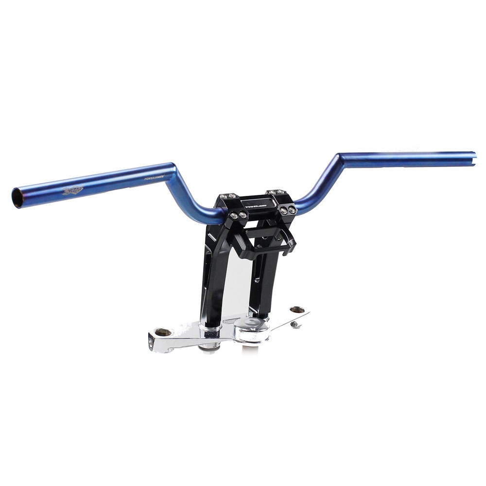Black 8" Tall Pullback Riser for Harley Low Rider ST FXBBS FXST 1.0'' bar 18-up