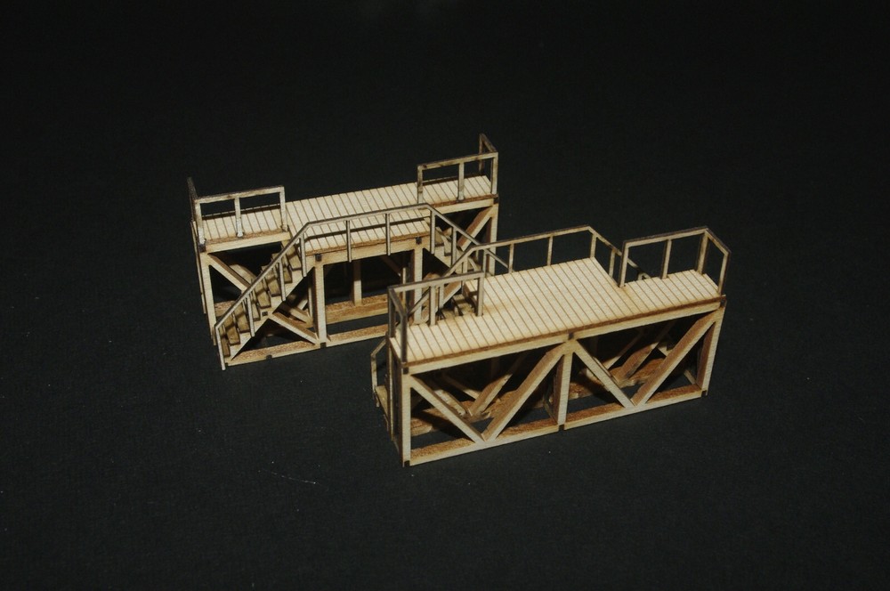 Ho scale cab access/service platform kit, Makes 2 platforms when built.