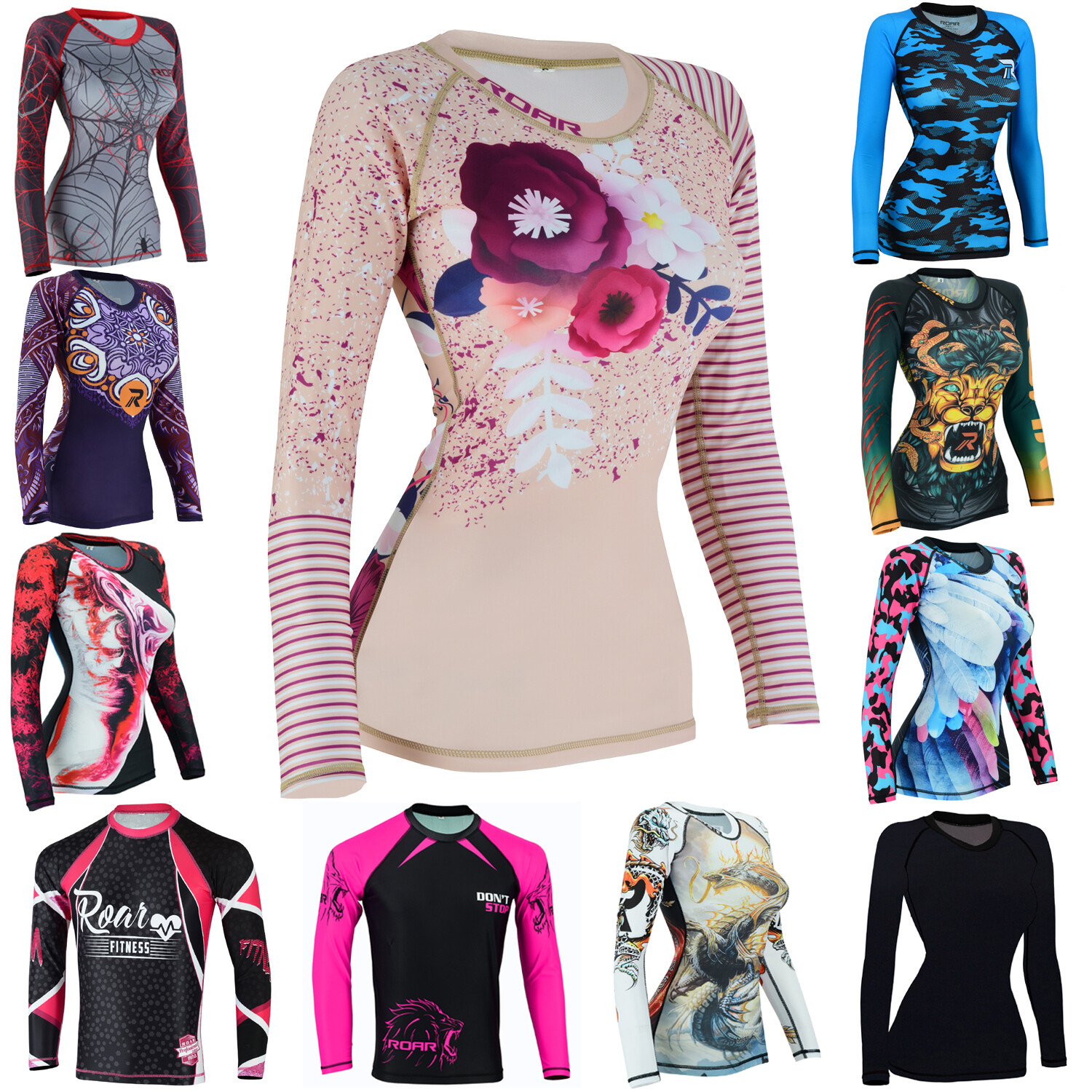 Koyes Fightwear  MMA Compression  Women's Rash Guard Wrestling Long Sleeve Top