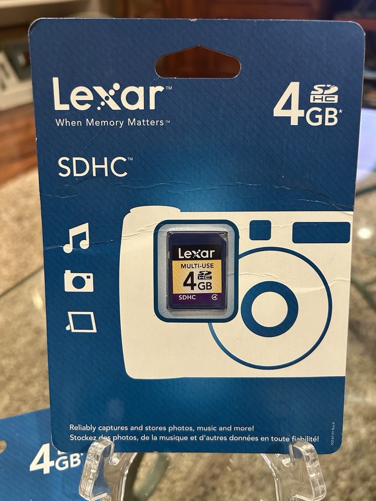 NEW (2) Lexar 4GB Multi-Use Secure Digital SDHC Memory Card Factory Sealed Pkg