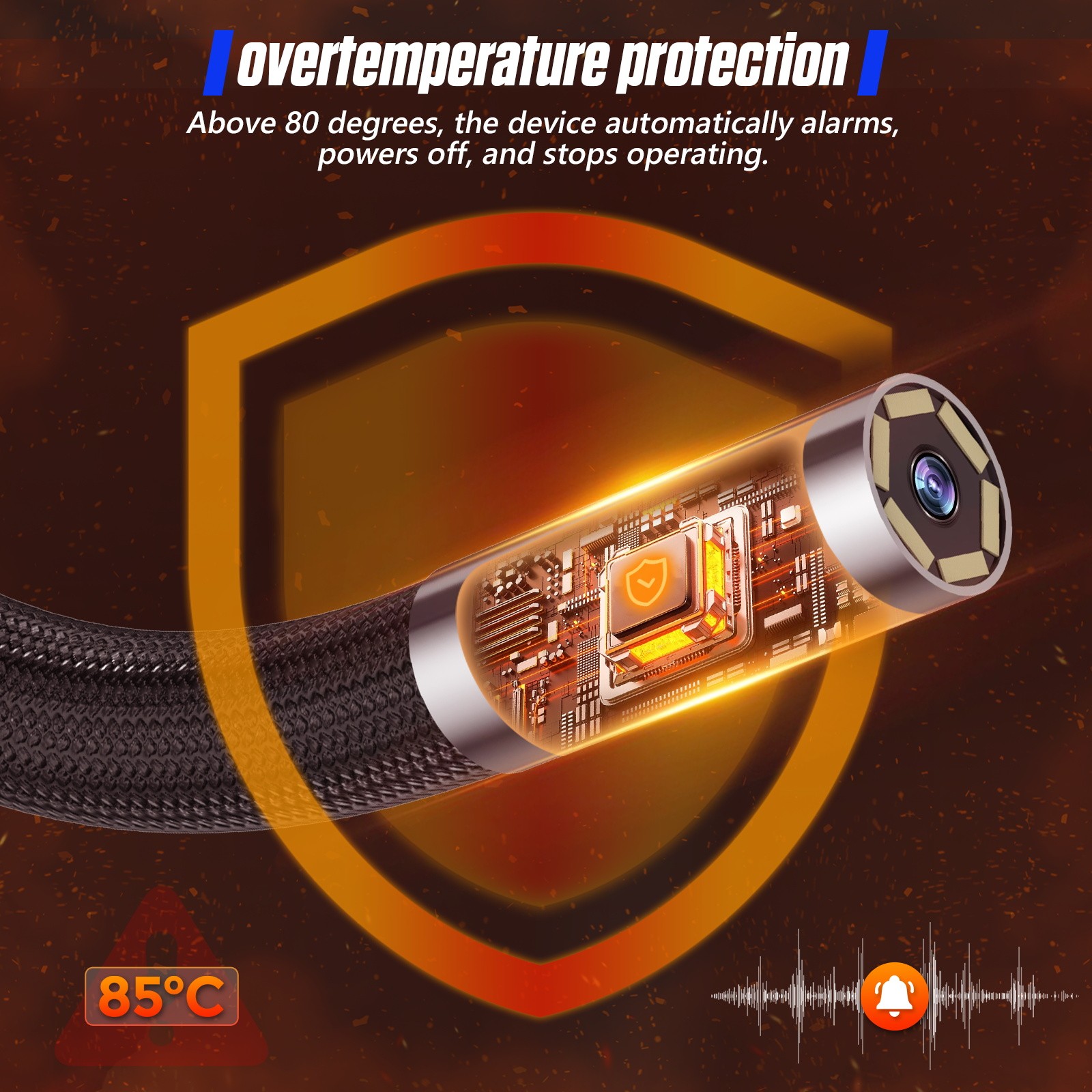 Industrial Camera 2 way 210° Borescope Endoscope with Lights Inspection Camera