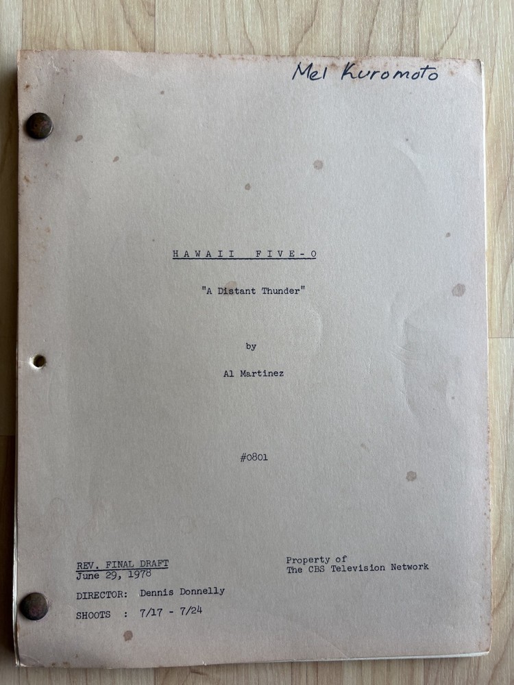 Hawaii Five-O 'A Distant Thunder' Original Script June 29, 1978