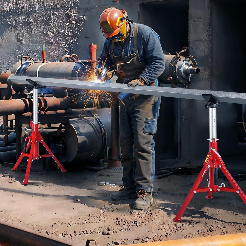 Heavy-Duty Pipe Stand Adjustable Folding Pipe Jack Stand | Sturdy Construction
