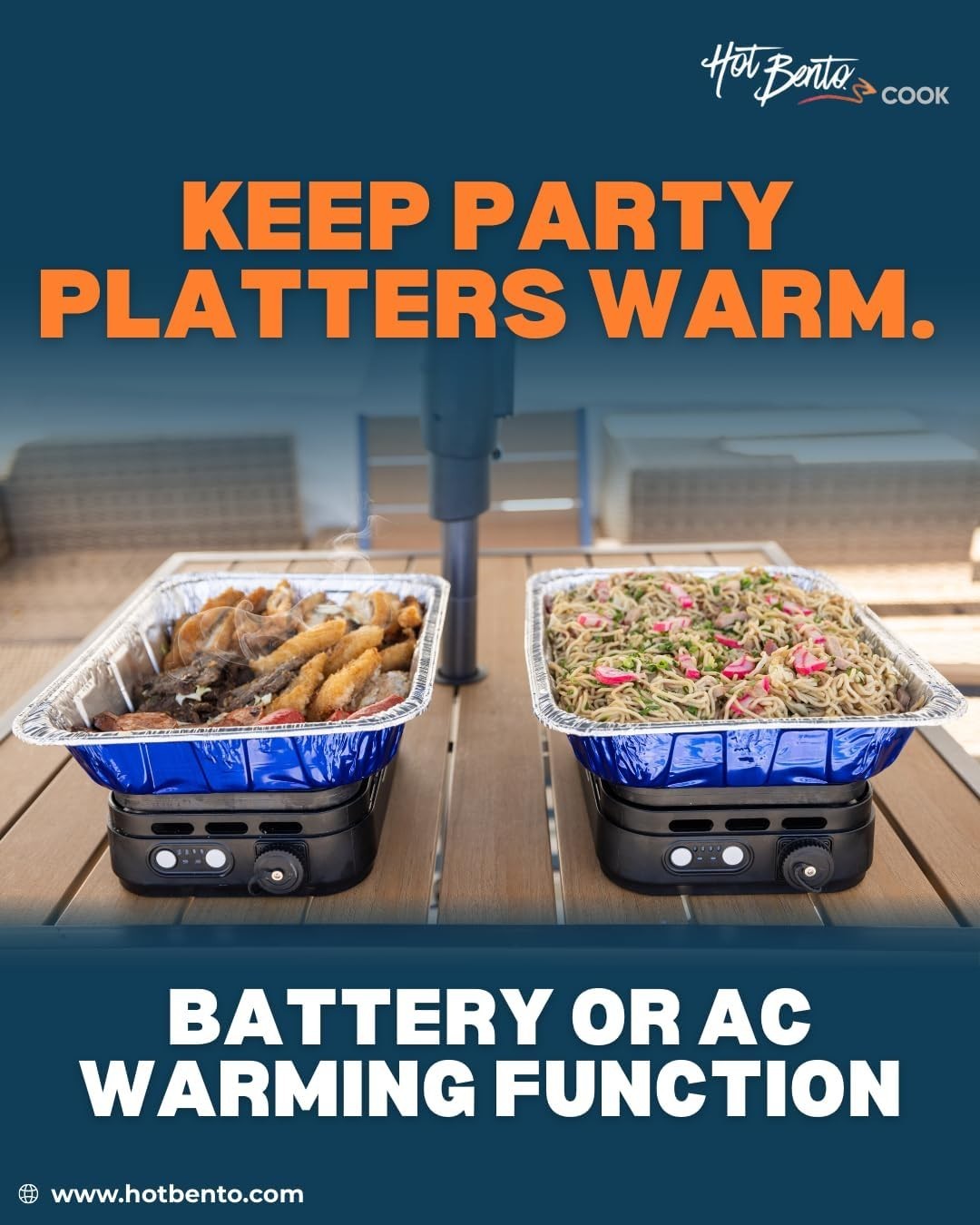 Hot Bento Cook Portable Battery-Powered Flameless Cooker, Hot Plate, Outdoors