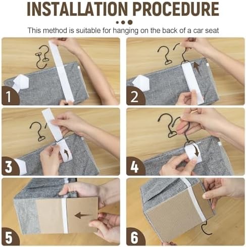 Self Adhesive Bedside Caddy Organizer Hanging Storage Grey