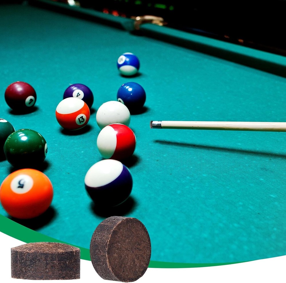 Mozeat Lens Billiard Pool Cue Tips Pool Stick Replacement Tips with Storage Box