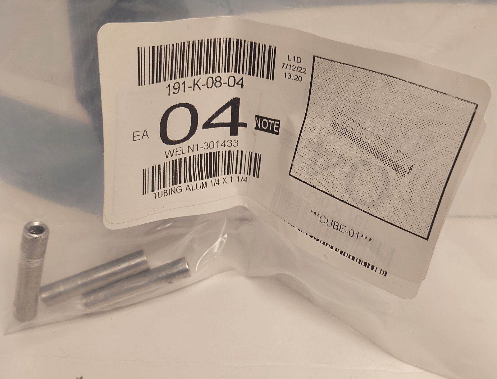 3 New Wells N1-301433 Tubing, Aluminum, 1/4" x 1-1/4" Long