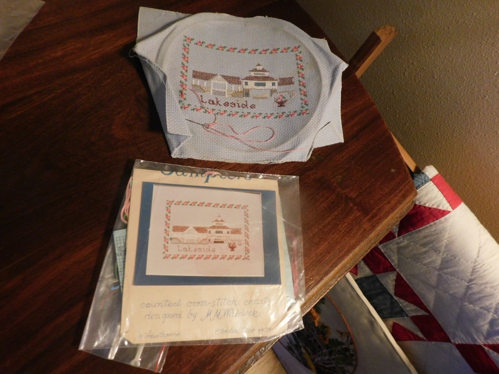 Lakeside Oberlin Sampler Cross Stitch Panel Completed