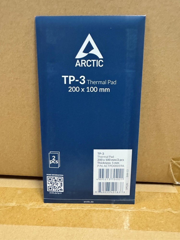 ARCTIC TP-3: Premium Performance Thermal Pad, 200 x 100 x 1.0 mm (Stackable t...