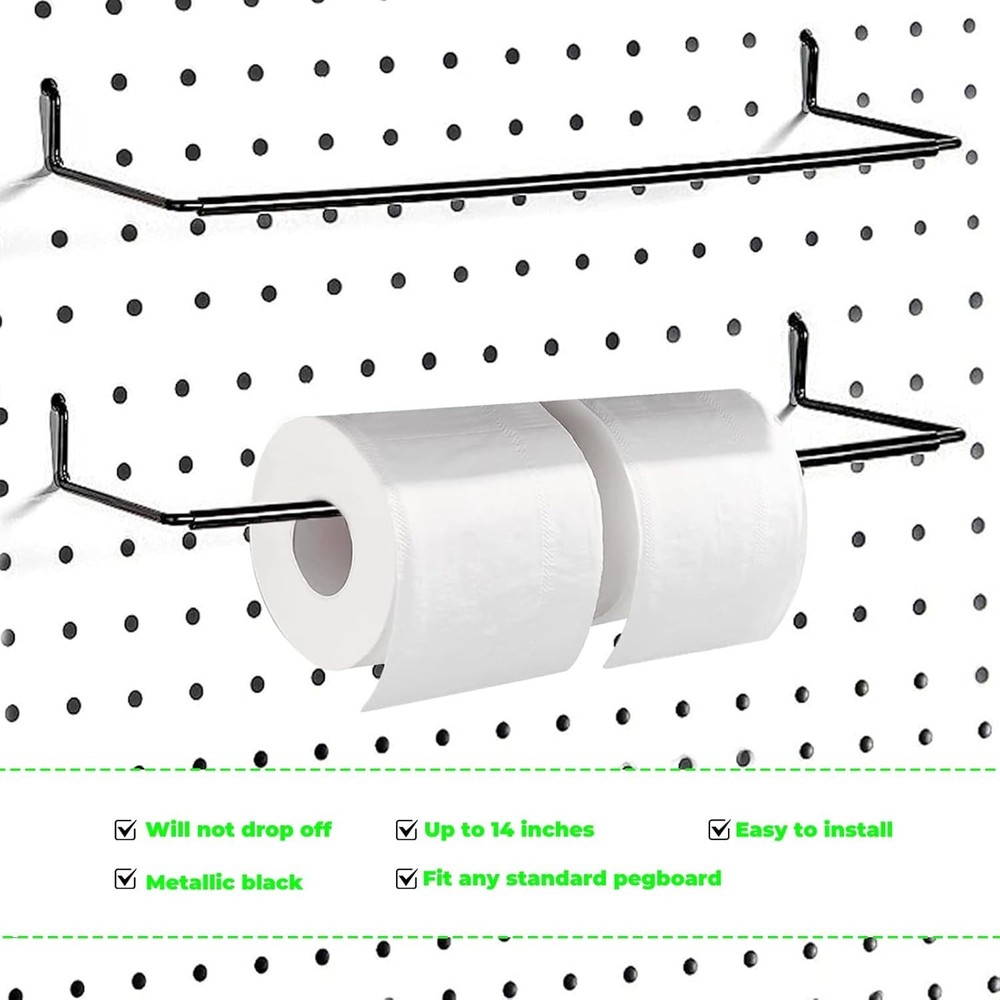 Adjustable Pegboard Hooks for Paper Towels & Stickers - Rust Resistant Design