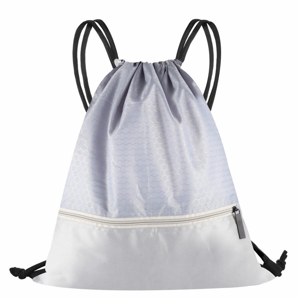 Drawstring Backpack Bag, Waterproof Draw String Back One Size, Grey, Ordinary